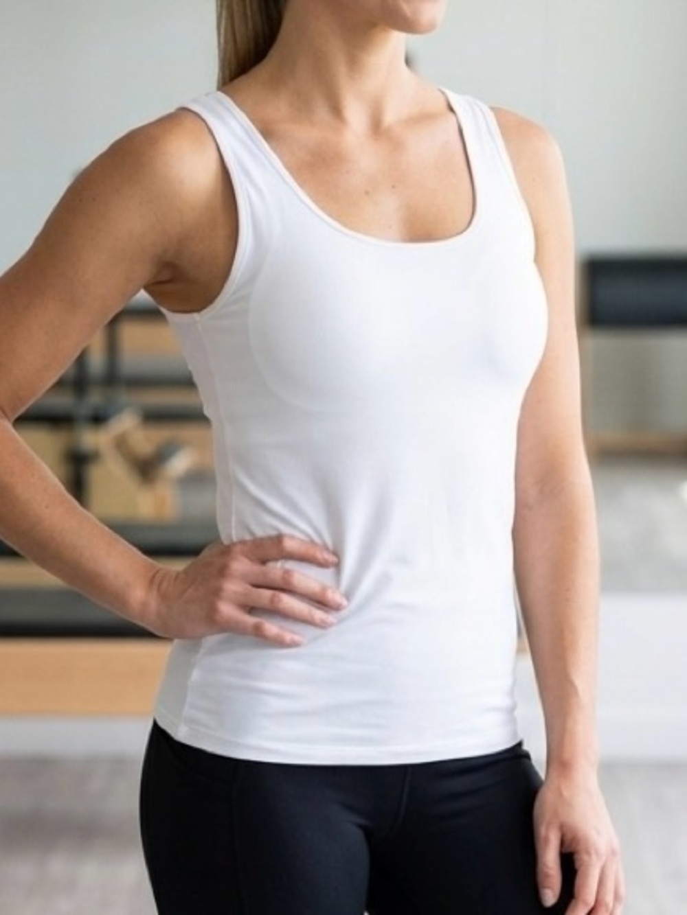 Classic White Scoop Neck Tank — Lightweight Everyday Layer